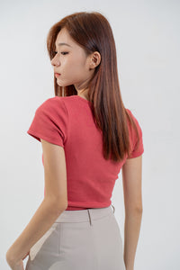 Ribbed Square Neck Top