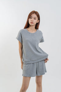 Waffle Relaxed Short Sleeve Top