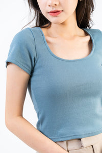 Ribbed Square Neck Top